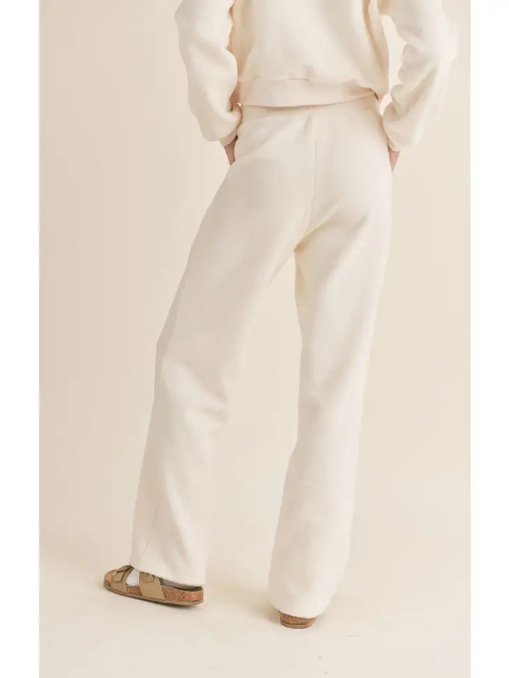 Chilly Nights Wide Leg Elastic Fleece Pants