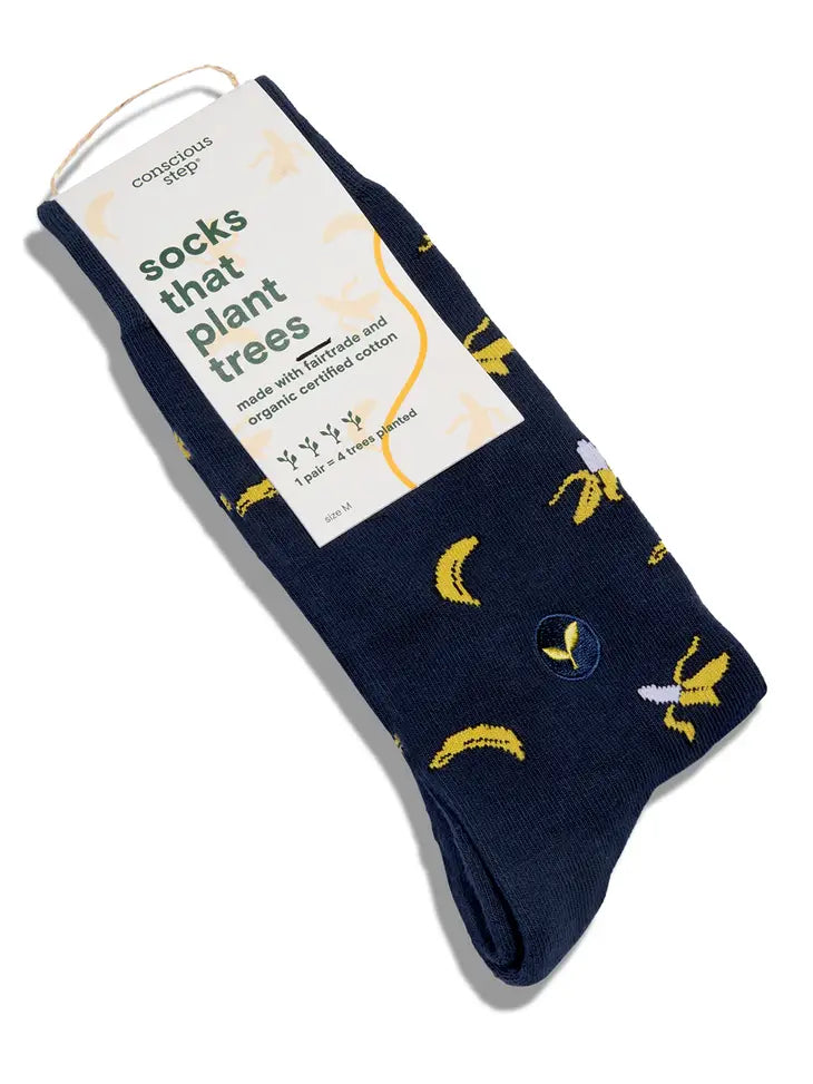Socks That Plant Trees (Navy Bananas)