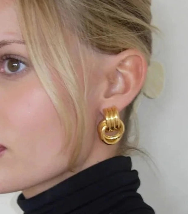 Double Knotted Door Knocker Earring