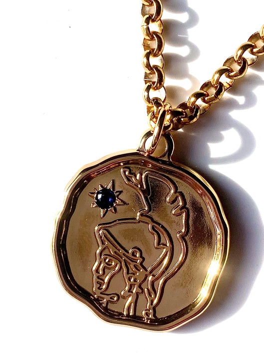 Goddess Coin Gold Necklace