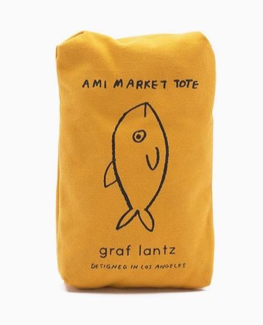 Ami Cotton Net Market Tote in Dijon