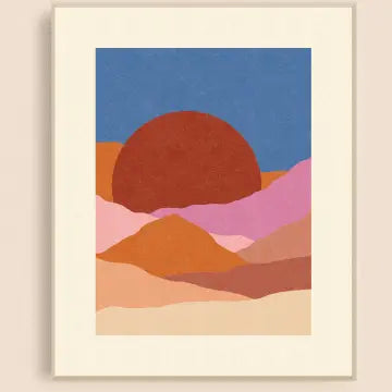 Terracotta Pink Sunset Art Print