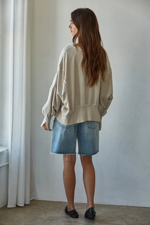 Cotton Hi-Lo Sweatshirt