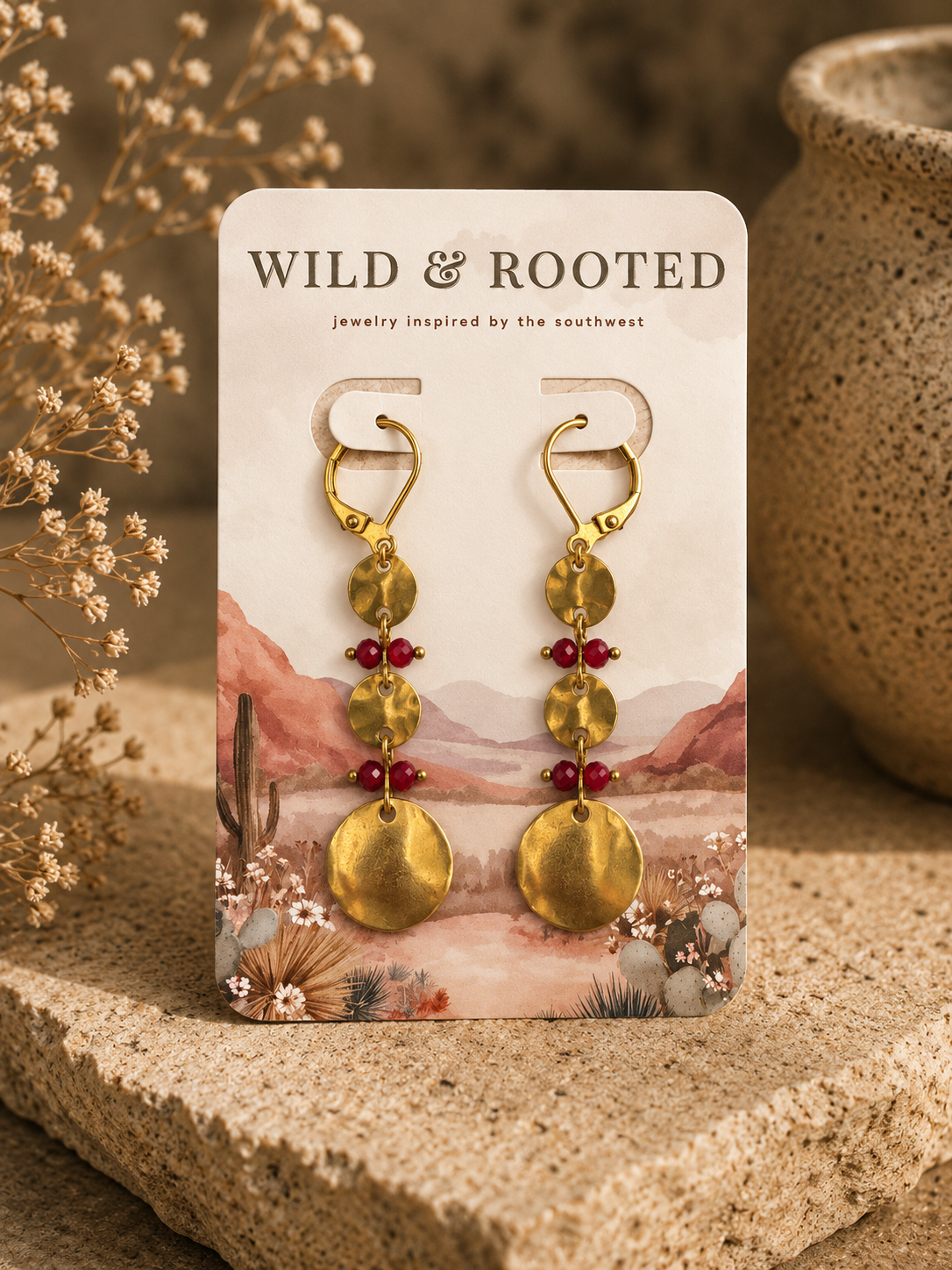 Golden Mesa Disc Earrings
