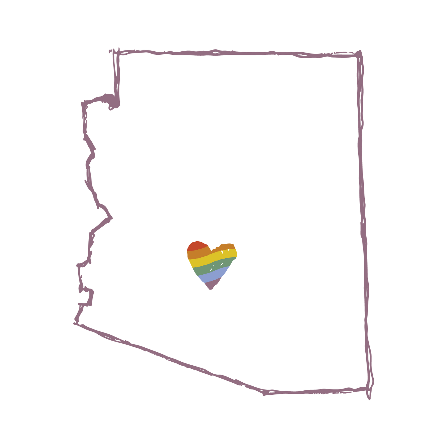 AZ Love PRIDE Outline Tee in gray