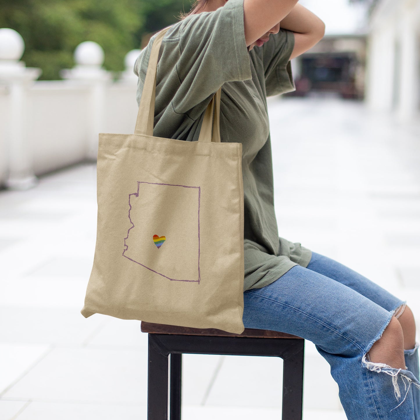 AZ Love PRIDE Outline Tote