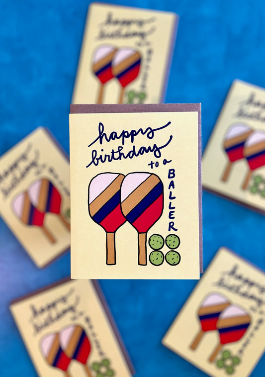 Pickleball Birthday Card