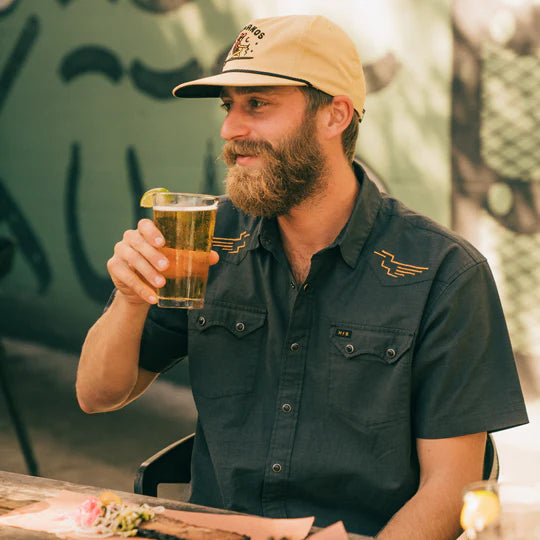 Crosscut Deluxe Short Sleeve: Pictograph - Black Chambray