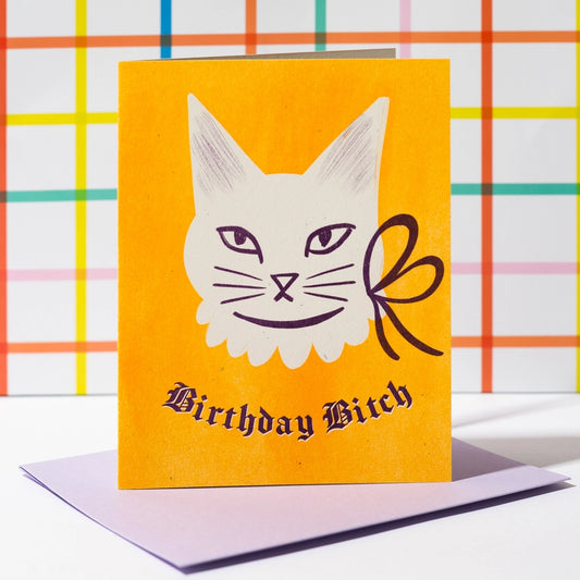 Birthday Bitch Cat Greeting Card