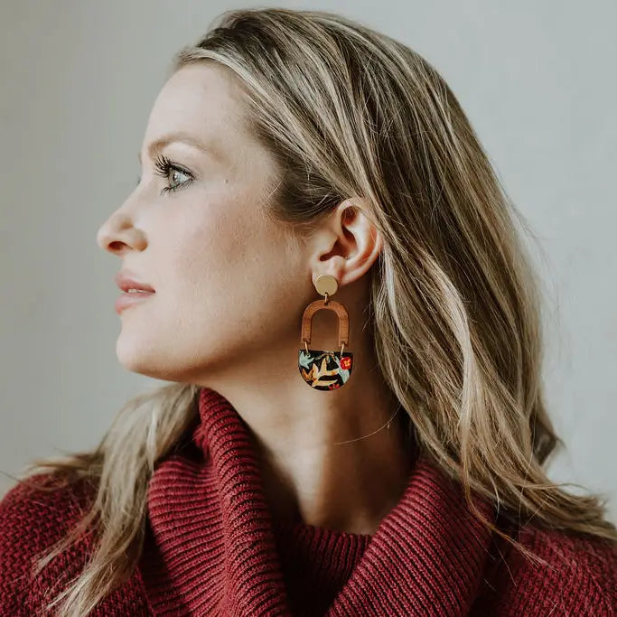 Black Forest Wooden Arch Earrings