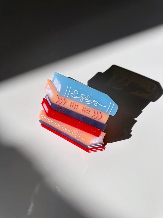 Book Stack Claw Hair Clip