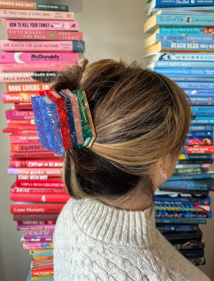 Book Stack Claw Hair Clip