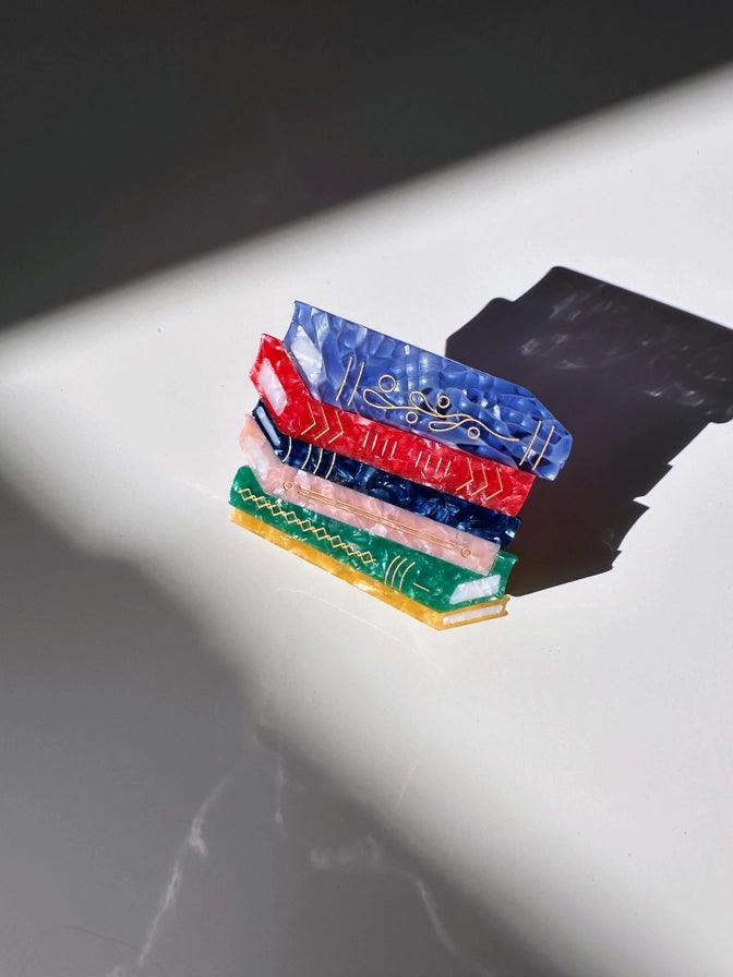 Book Stack Claw Hair Clip
