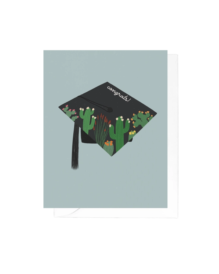 Cactus Graduation Cap Greeting Card