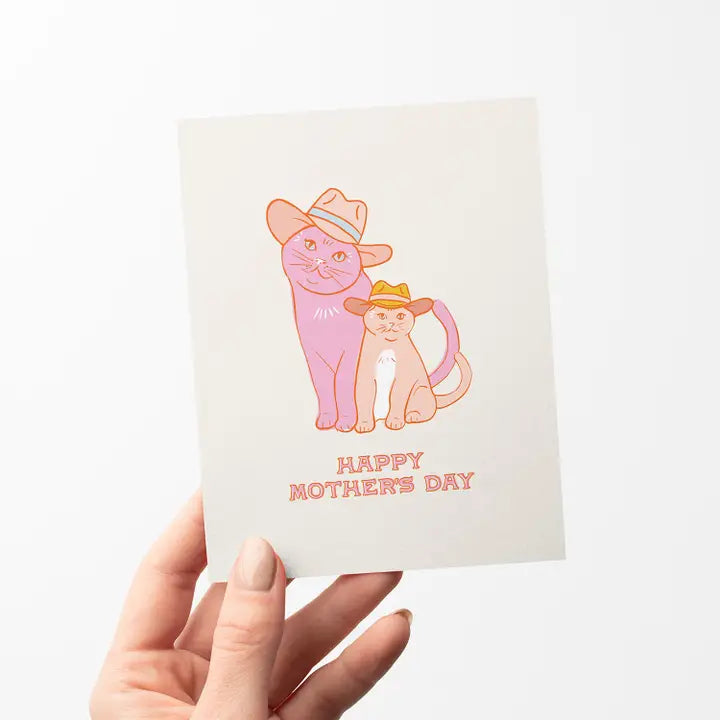 Cats in Cowboy Hats Mother's Day Greeting Card
