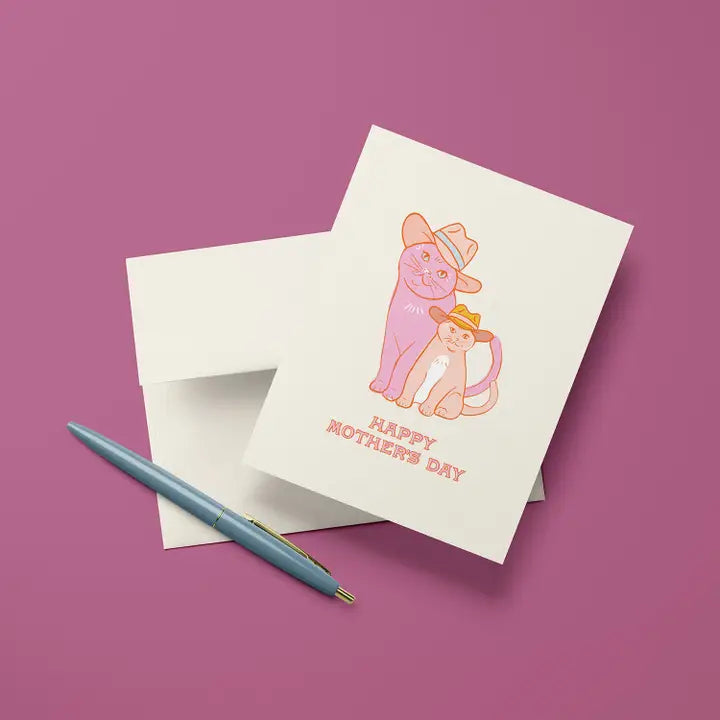 Cats in Cowboy Hats Mother's Day Greeting Card