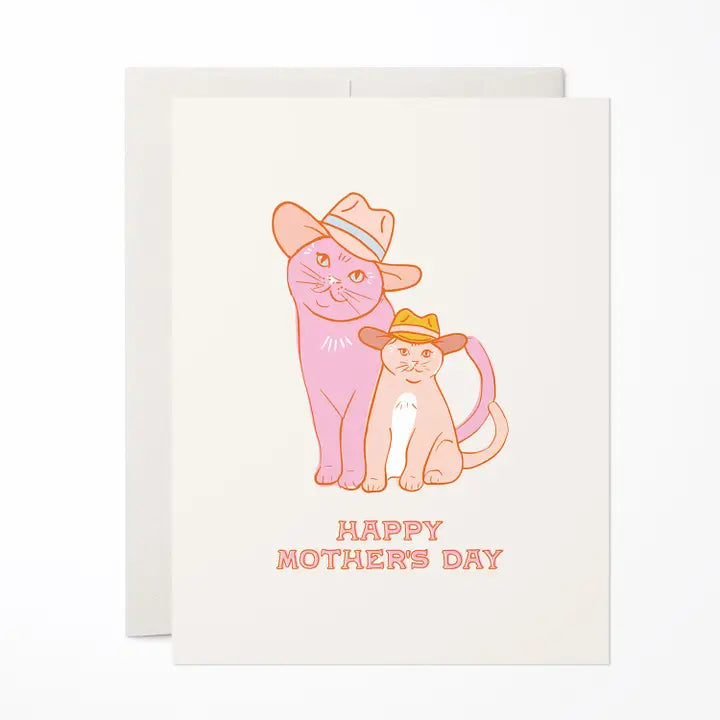 Cats in Cowboy Hats Mother's Day Greeting Card