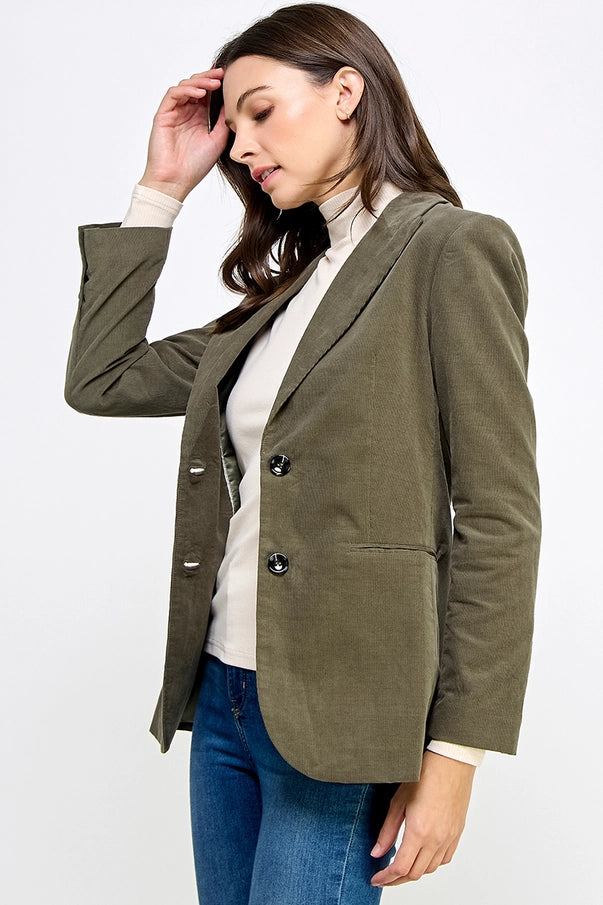 Olive Corduroy Blazer