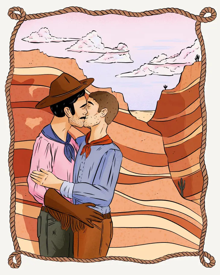 Cowboys in Love Art Print