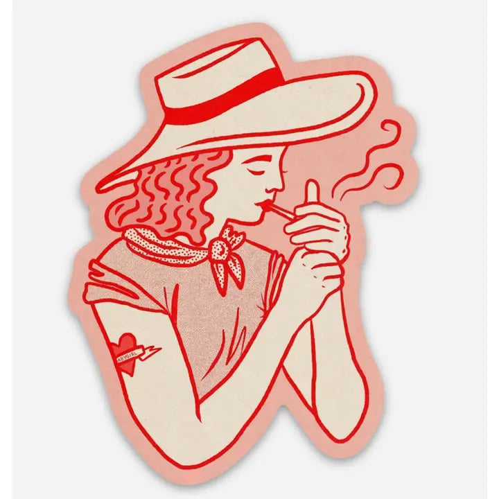 Cowgirl Smokin Sticker