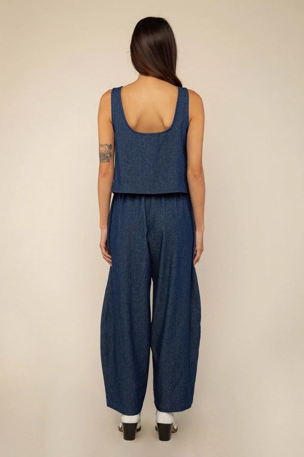 Denim Tie Top