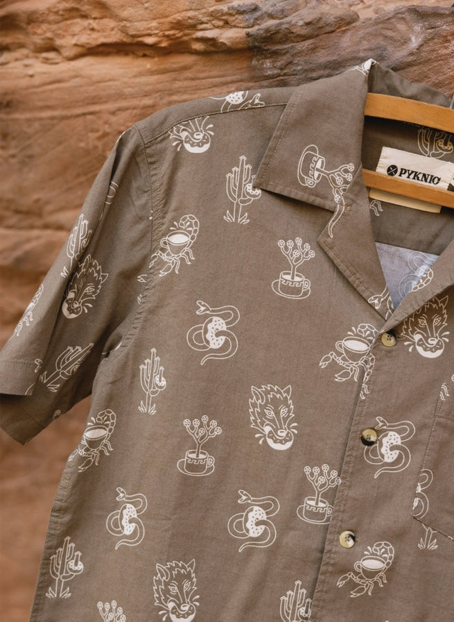 Desert Donuts Mens Button Up Shirt