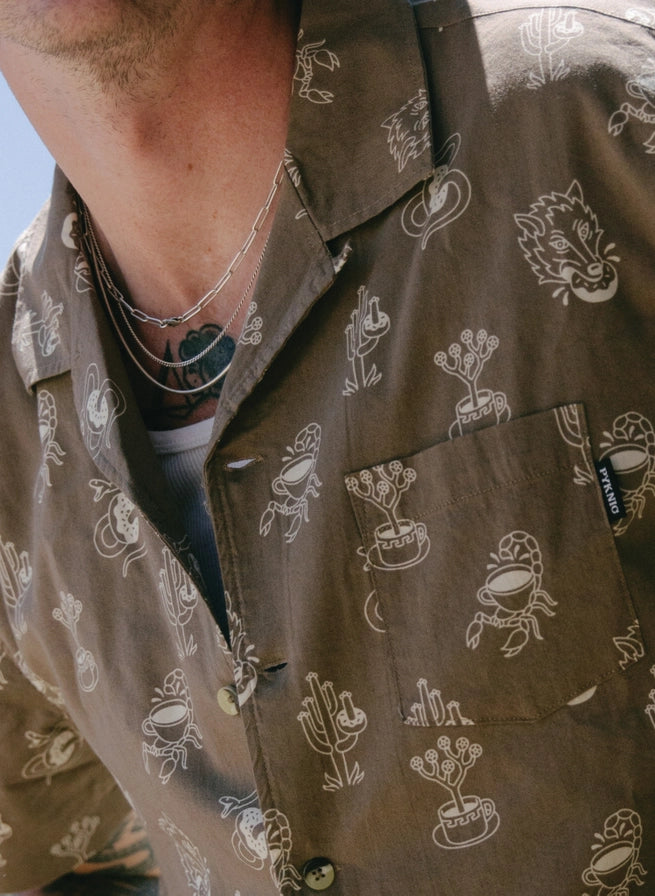 Desert Donuts Mens Button Up Shirt