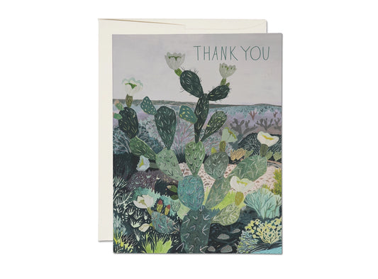 Desert Landscape Thank You Card - Green