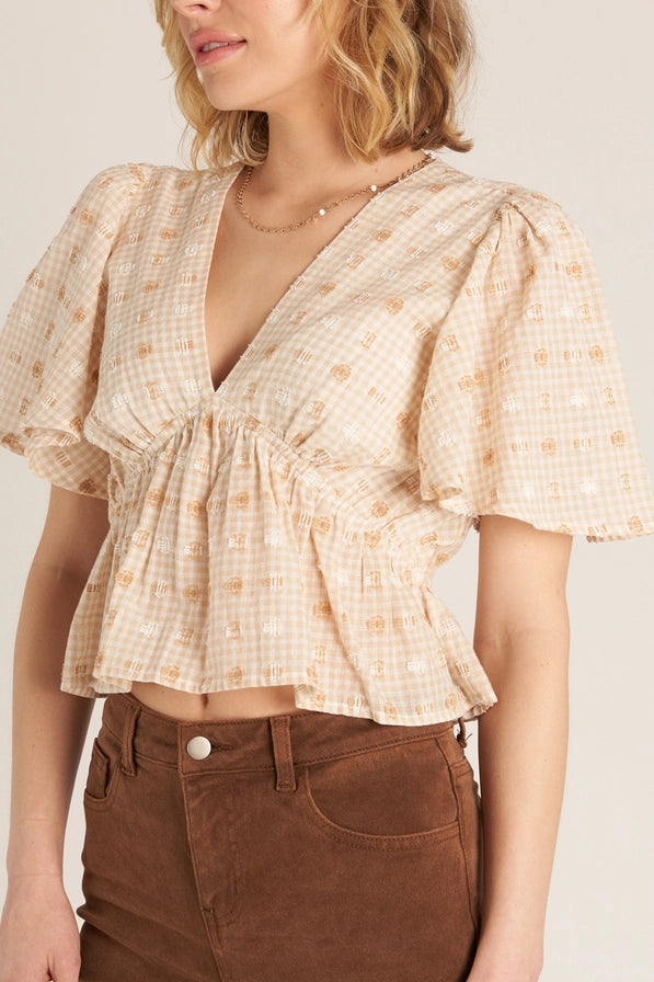 Flutter Sleeve V-Neck Top