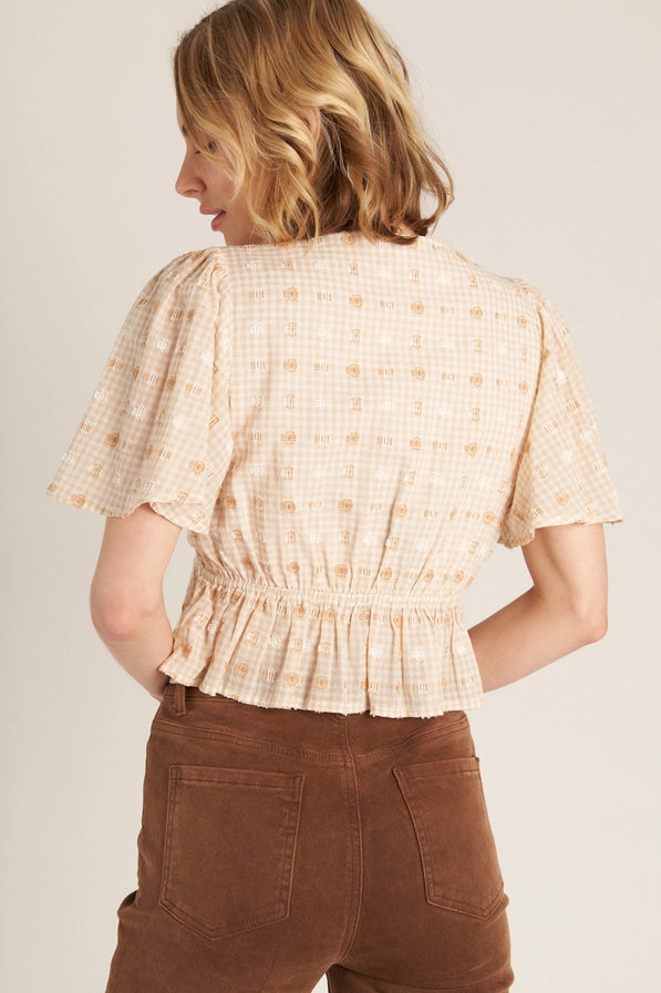 Flutter Sleeve V-Neck Top