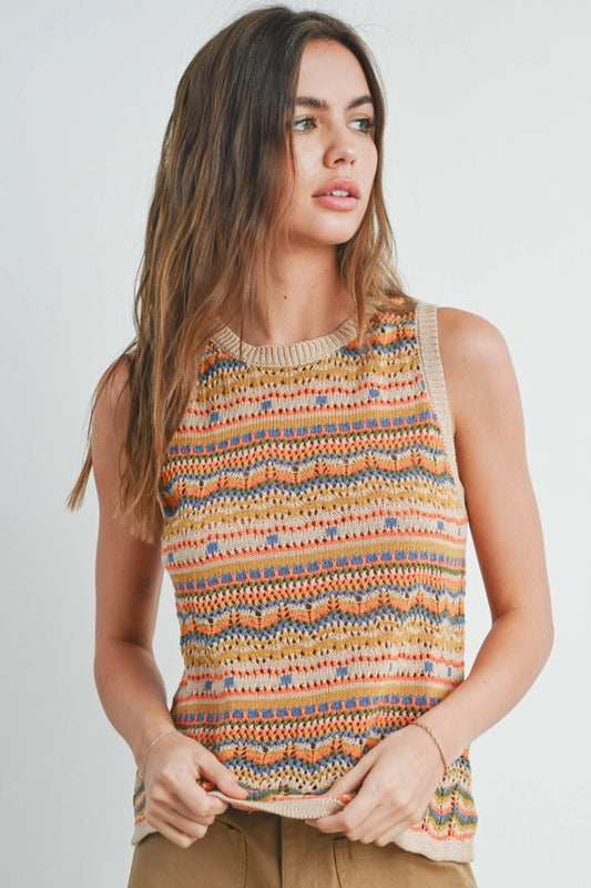 Geo Pattern Knit Top