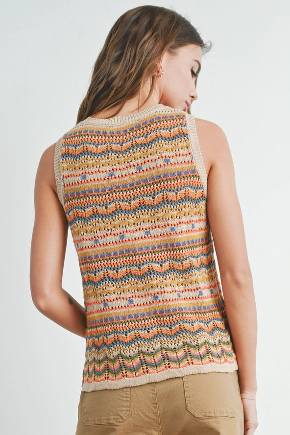 Geo Pattern Knit Top