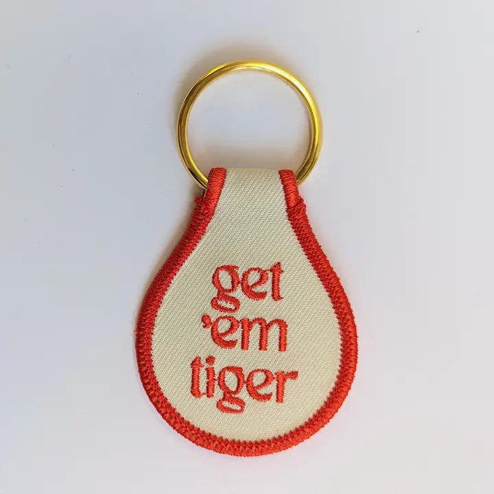 Get 'em Tiger Embroidered Key Tag