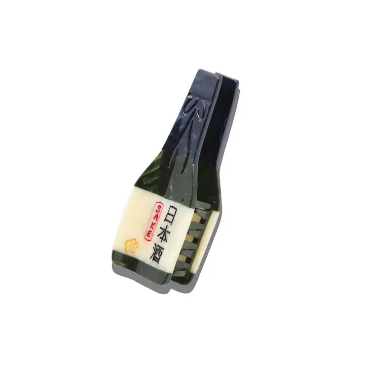 Hand-Painted Sake Bottle Claw Clip