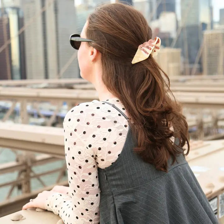 Hand-Painted Soft Serve Ice Cream Claw Clip