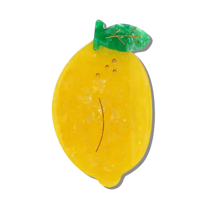 Hand Painted Lemon Claw Clip