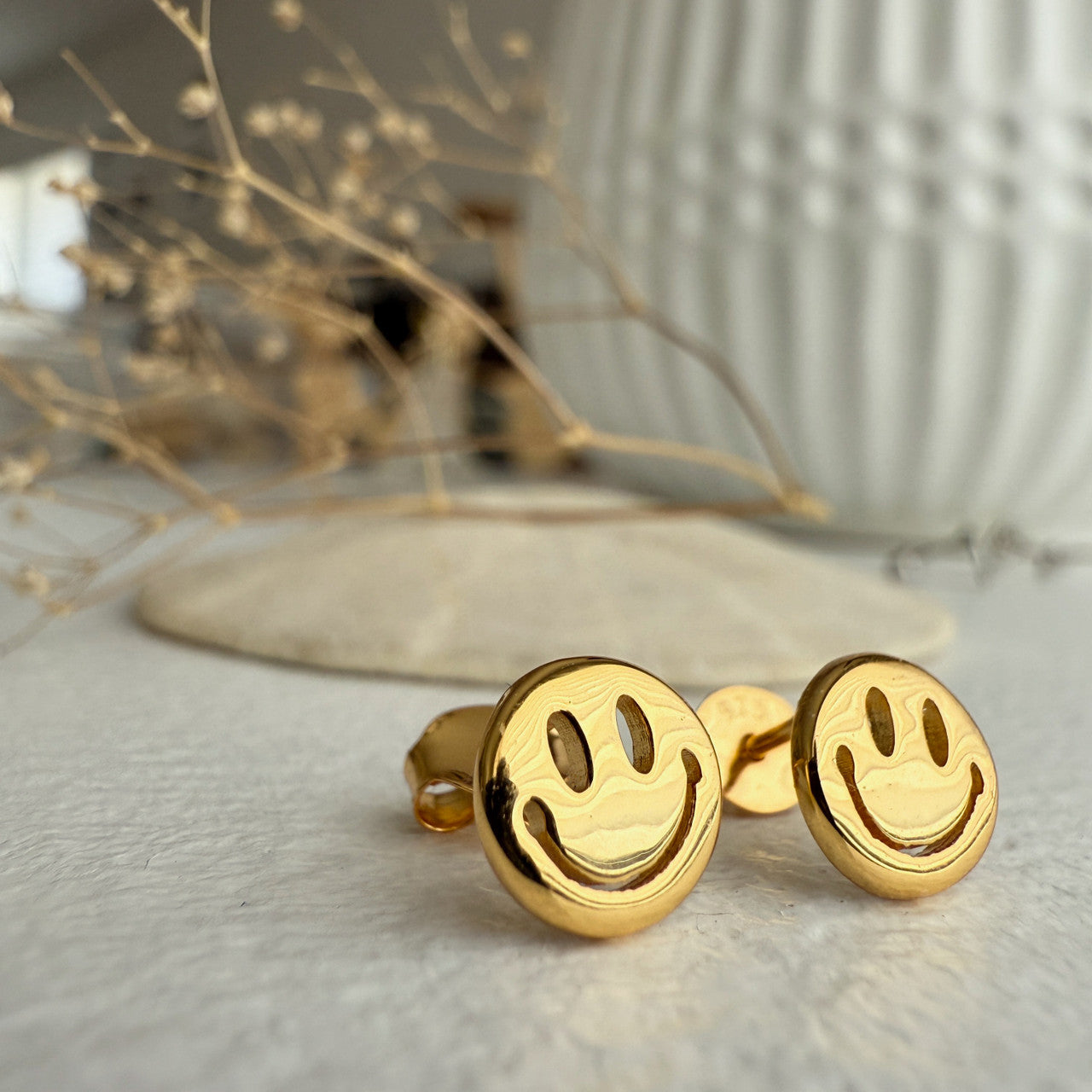 Don't Worry, Be Happy Smiley Stud Earrings