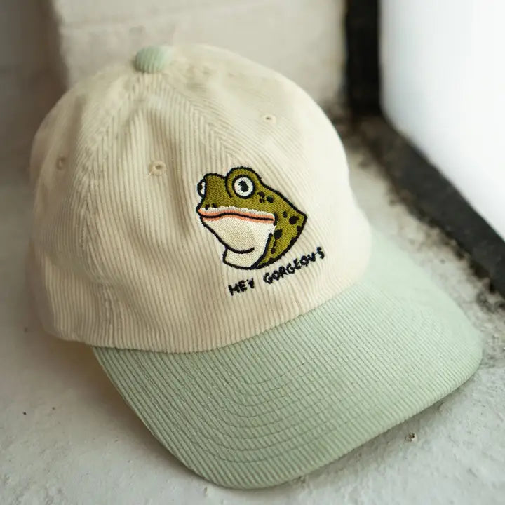 Hey Gorgeous Two-Tone Corduroy Embroidered Dad Hat