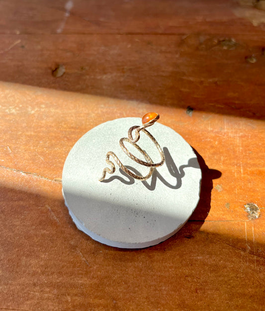 Mandarin Garnet Snake Ring