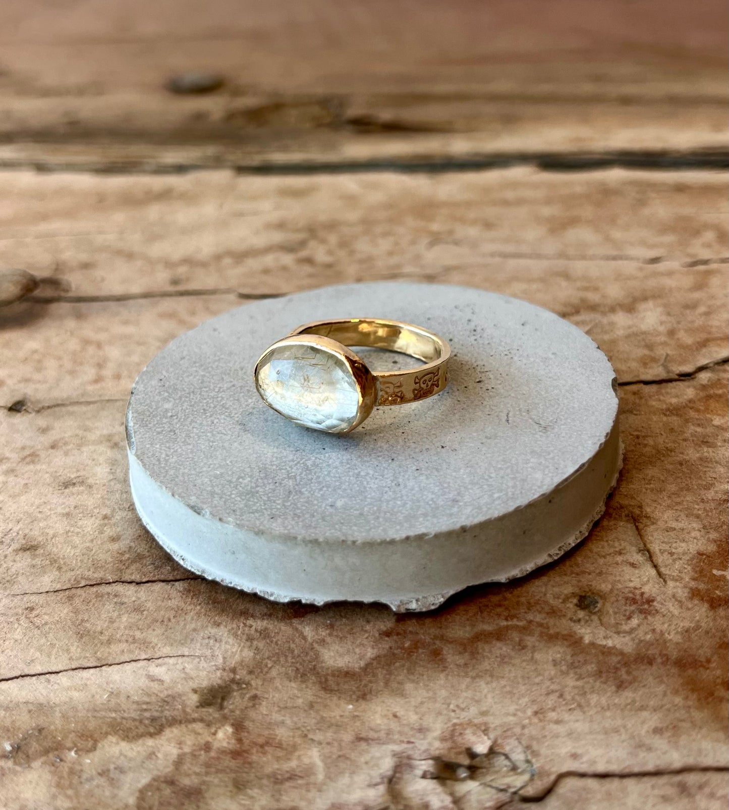 Rutilated Quartz Skeleton Ring