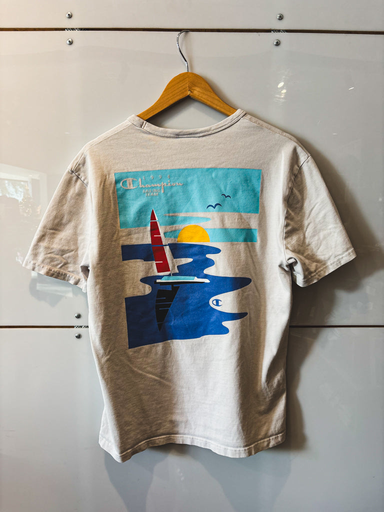 Champion Sailing Team S/S lt gray tee - vintage