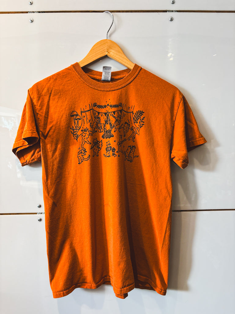 Dancing Cats Dark Orange s/s tee - vintage