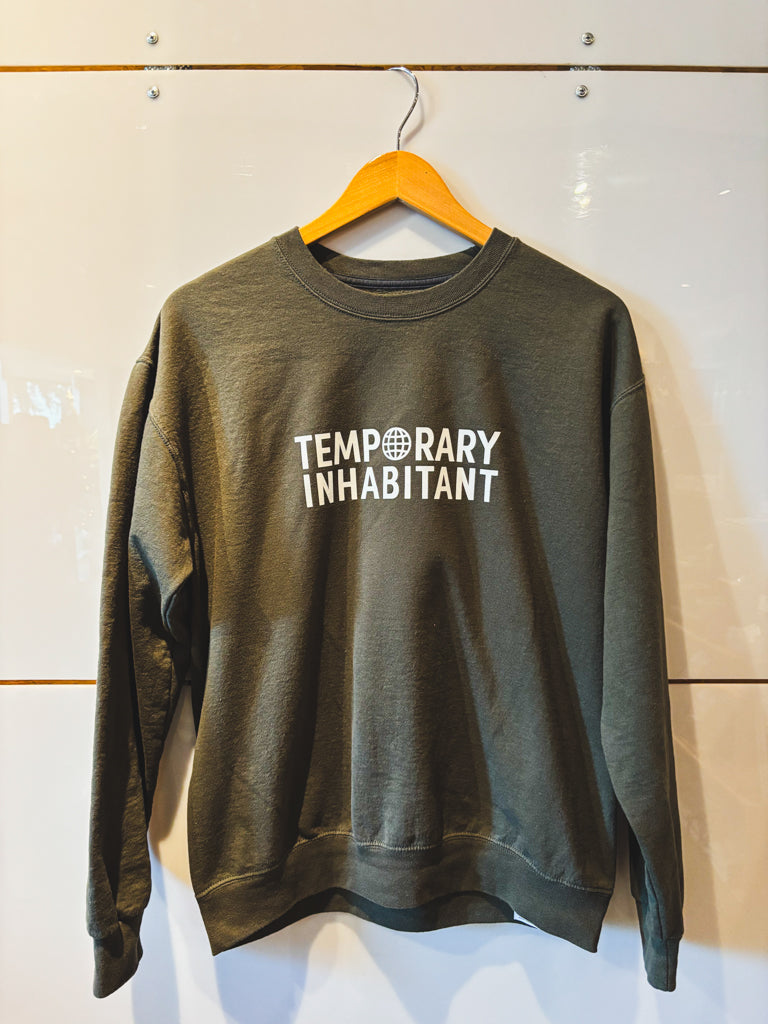 Logo forest green crewneck sweatshirt - upcycled