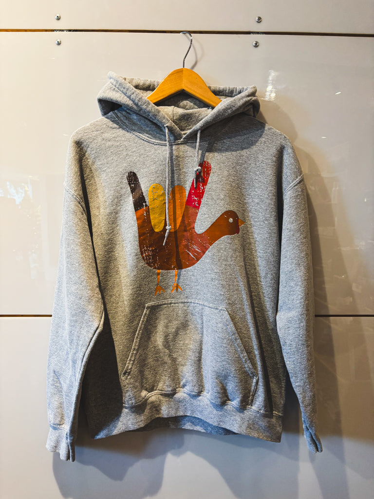 I Love You Turkey gray hoodie - vintage