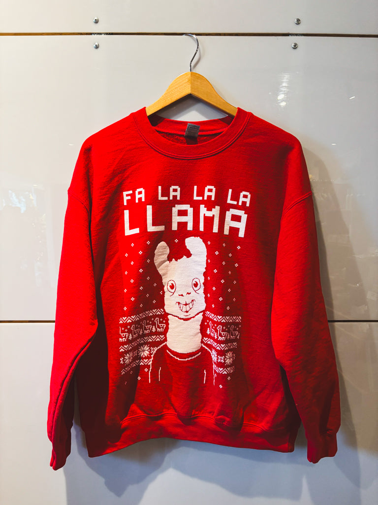 Fa La La Llama red holiday crewneck - vintage