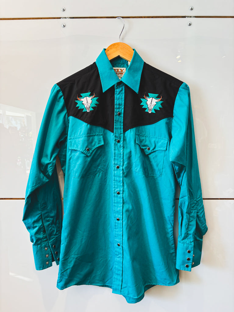 Ely Cattleman teal button up - vintage