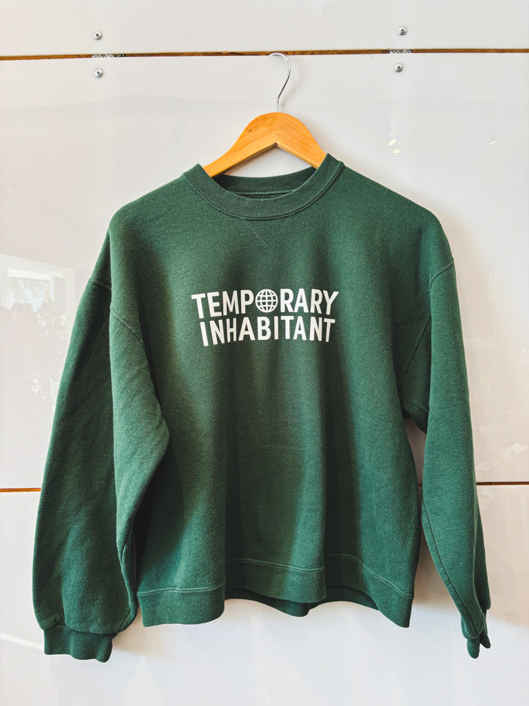 Logo hunter green crewneck sweatshirt - upcycled