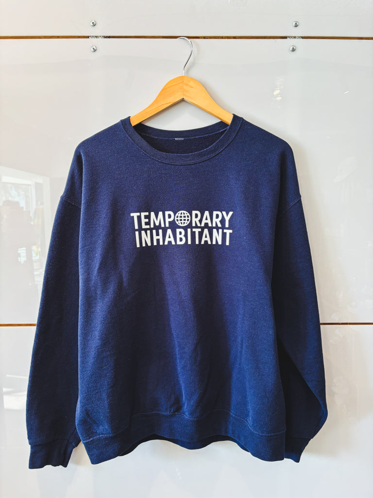 Logo navy crewneck sweatshirt - upcycled