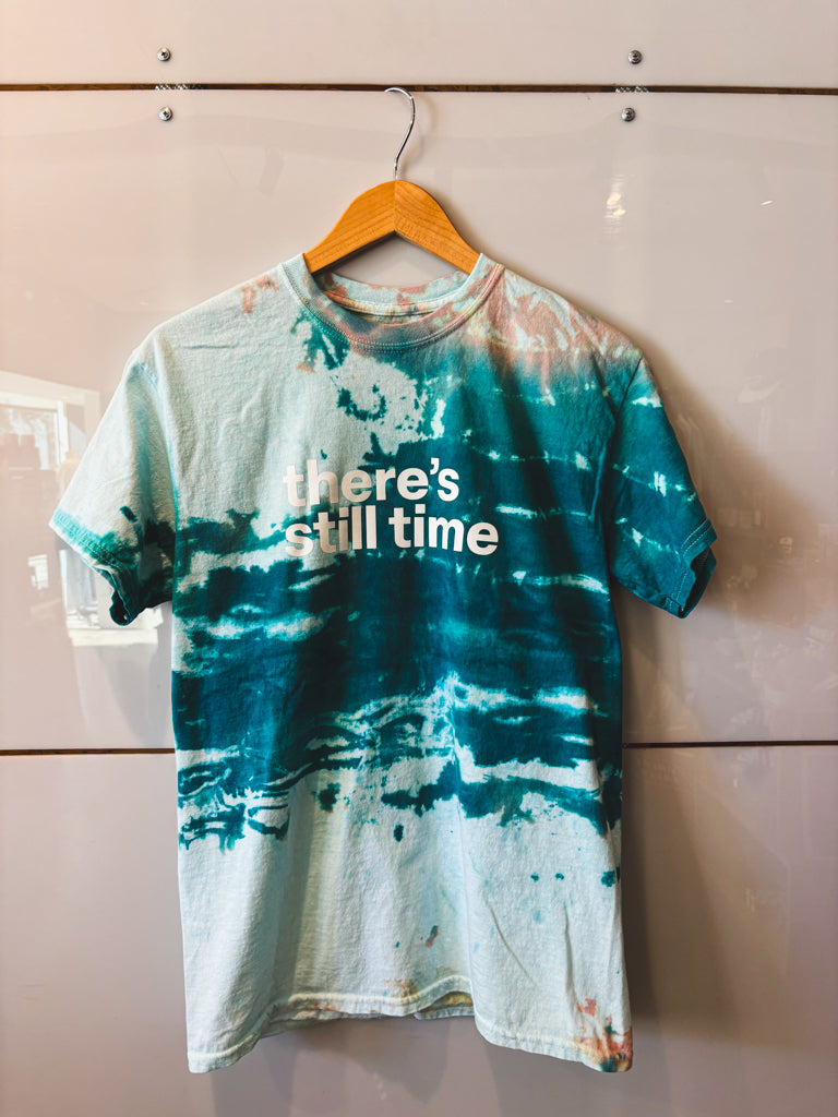 There's Still Time tie dye blue s/s tee - upcycled