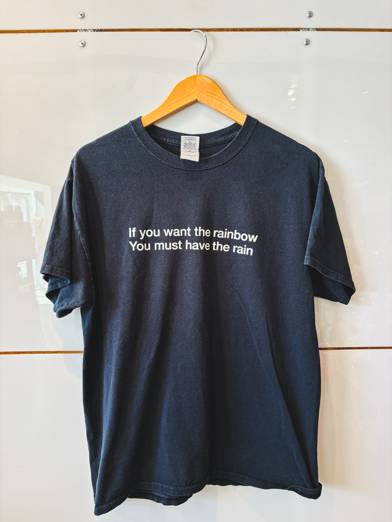If You Want the Rainbow black s/s tee - upcycled